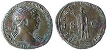 Moneda romana fechada en el año 103 a.C., con la imagen de spes.  
