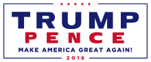 Kampanjlogotyp med slogan "Make America Great Again" (Gör Amerika stort igen)  