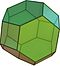 Een afgeknotte octaëder, gemaakt van zeshoeken en vierkanten.  