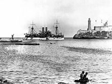 The USS Maine in Havana harbor