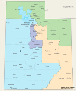 Circumscripțiile parlamentare din Utah începând cu 2013  