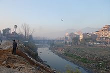 Polluted river courses in Kathmandu