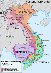 Situation in Indochina 1964 to 1967 with area of bombardments