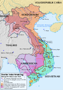Map of development in Indochina 1971 to 1973