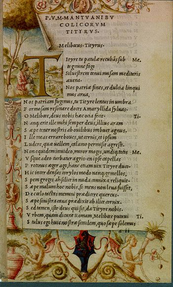 De Aldine Press Vergil van 1501, cursief gedrukt.