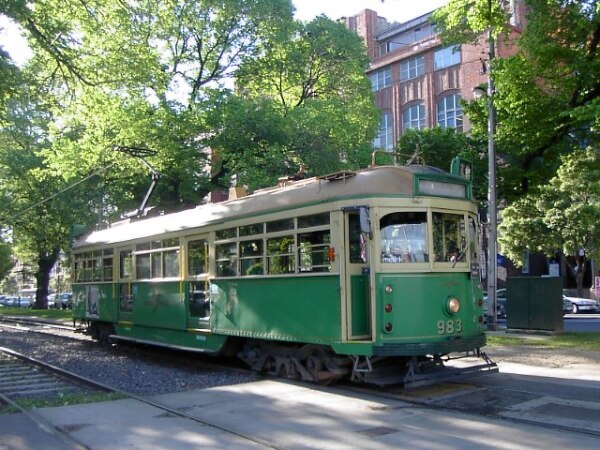 Een oude tram in Melbourne
