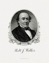 Portrét Walkera jako ministra financí z Úřadu pro rytectví a tisk (Bureau of Engraving and Printing)  