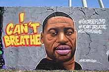 Imaginea lui Floyd marcată cu "Nu pot respira".  