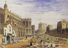 Lower Court with St George's Chapel and Round Tower 1848