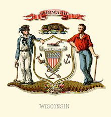 Les armoiries du Wisconsin pendant la guerre.