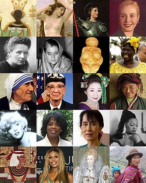 A compilation of 20 portraits of women
