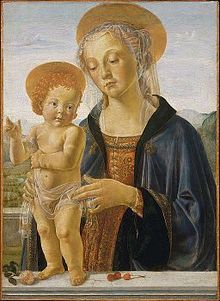 Madonna med barn , ca 1470, Verrocchios verkstad. New York, Metropolitan Museum of Art.