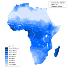 Precipitation map of Africa