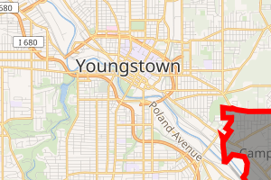 Interaktywna mapa przedstawiająca Youngstown