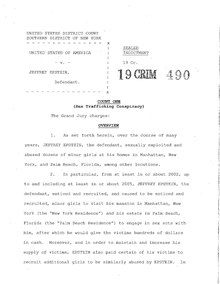Documento Stati Uniti contro Jeffrey Epstein