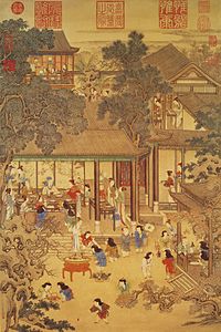 Фотография Яо Вэньханя китайского Нового Года в Китае 18-ого столетия